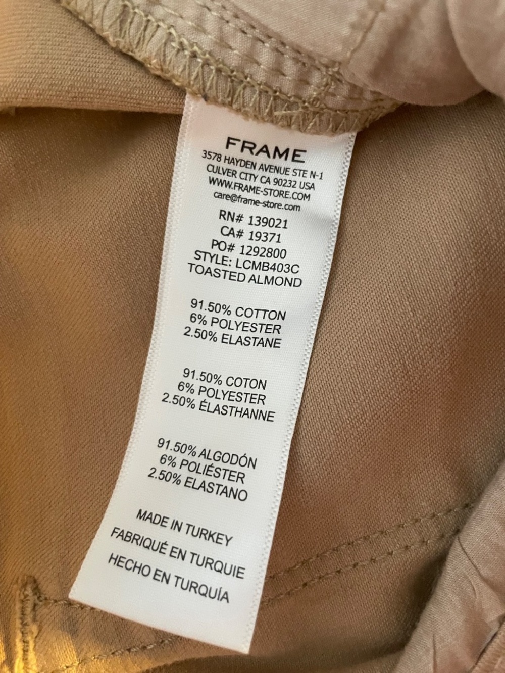 Frame tan colored kick flare cropped jean, size 28 - Picture 10 of 11